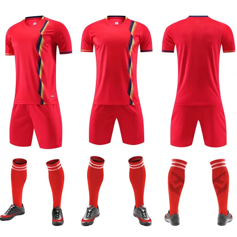 Adult Kids Running Sets Survetement Football Jerseys Boys Short Sleeve Sports Suit Soccer Training Uniforms