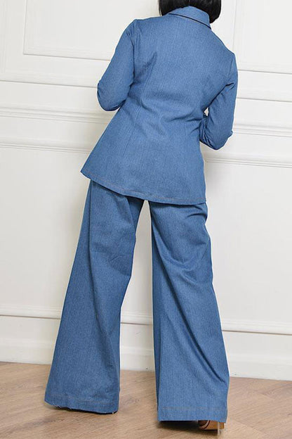 storexq Solid Color Unique Cut-out Pant Suit