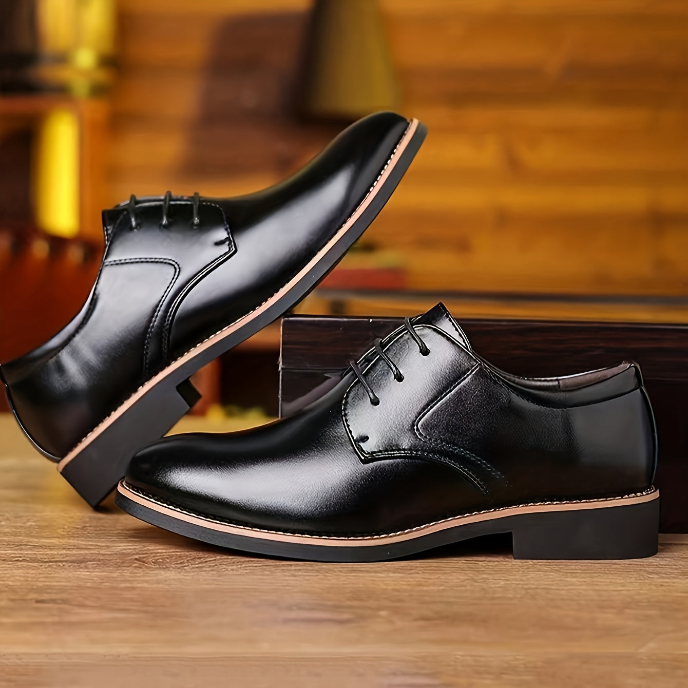 Plus Size British Style Soft Bottom Lace-Up Shoes - Waterproof, Comfortable, and Breathable for Formal Business Occasions - New Arrival, Pu Leather Upper, Casual yet Elegant Design