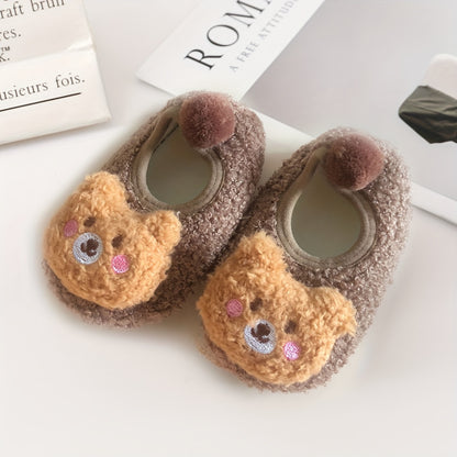 Cute Christmas Animal Slippers - 1pair Non-slip Baby Toddler Shoes Socks for Girls & Boys