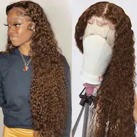 13x4 Transparent Frontal Wig Loose Deep Wave Lace Front Human Hair Wigs for Women Pre Plucked Wavy Black Synthetic Lace Wig