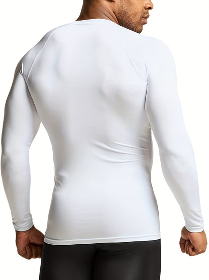 1/3 pcs Thermal Performance Long Sleeve Compression Shirt - Men's Winter Sports Base Layer Top for Running, Athletic Training, and Cold Weather Activities - Moisture-Wicking, Quick-Drying, and Four-Way Stretch