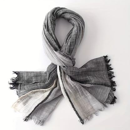 1pc Unisex Cotton Thin Fashion British Color Matching Warm Scarf For Spring For Autumn And Winter