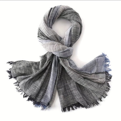 1pc Unisex Cotton Thin Fashion British Color Matching Warm Scarf For Spring For Autumn And Winter