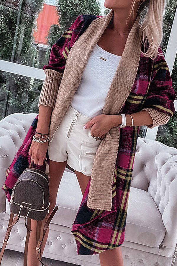 namcoverse Patchwork Plaid Laid Back Cardigan