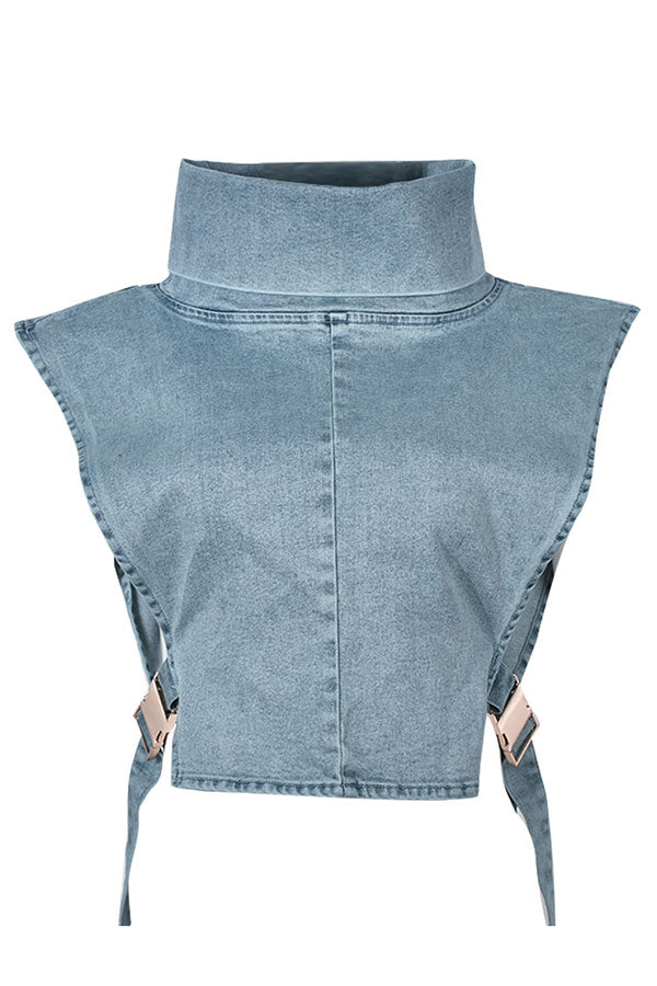 storexq Solid Color Hot Buckled Denim Camisole