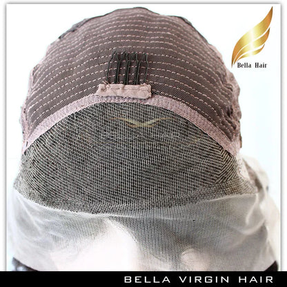 Bella Hair Brazilian Hair Wig Big Wavy Unprocessed Virgin Human Wigs for Black Women Middle Free Part Lace Front Wigss Bellahair Natural Color 13x6 150 Density