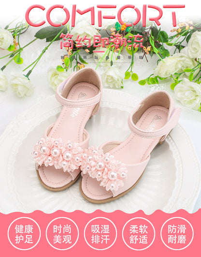 STOREXQ Girls' Sandals  New Korean Style Summer Children's Sandals Super-Moving Children Shoes Fashion Soft Bottom Little Princess Shoes