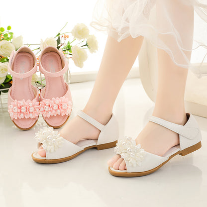 STOREXQ Girls' Sandals  New Korean Style Summer Children's Sandals Super-Moving Children Shoes Fashion Soft Bottom Little Princess Shoes