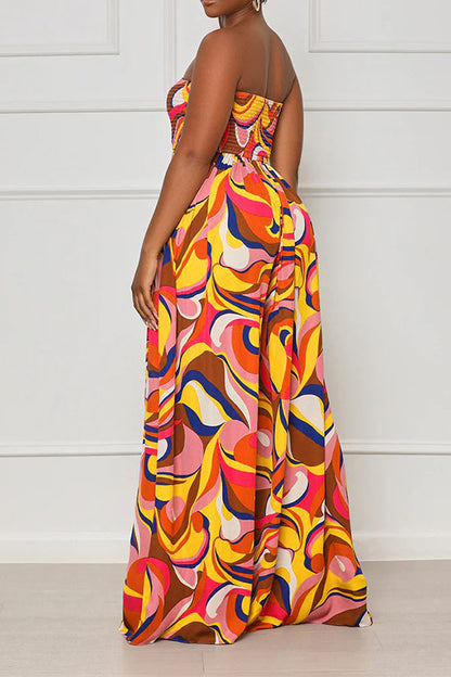 storexq Floral Print Stylish Wide Leg Maxi Dress