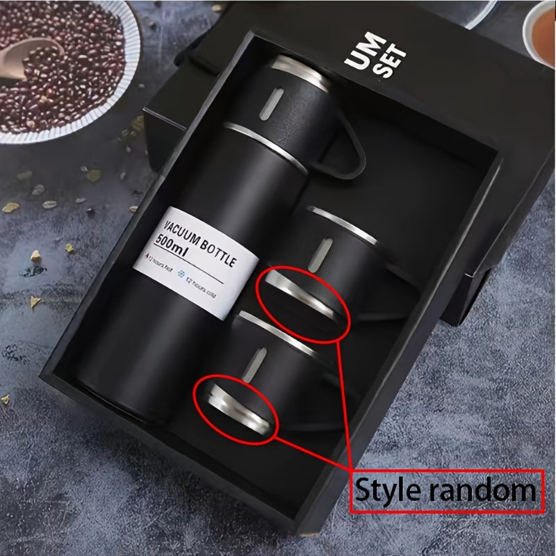 16.91oz Stainless Steel Thermal Mug Set with Cup - Insulated, Leakproof for Hot & Cold Beverages - Ideal for Business & School