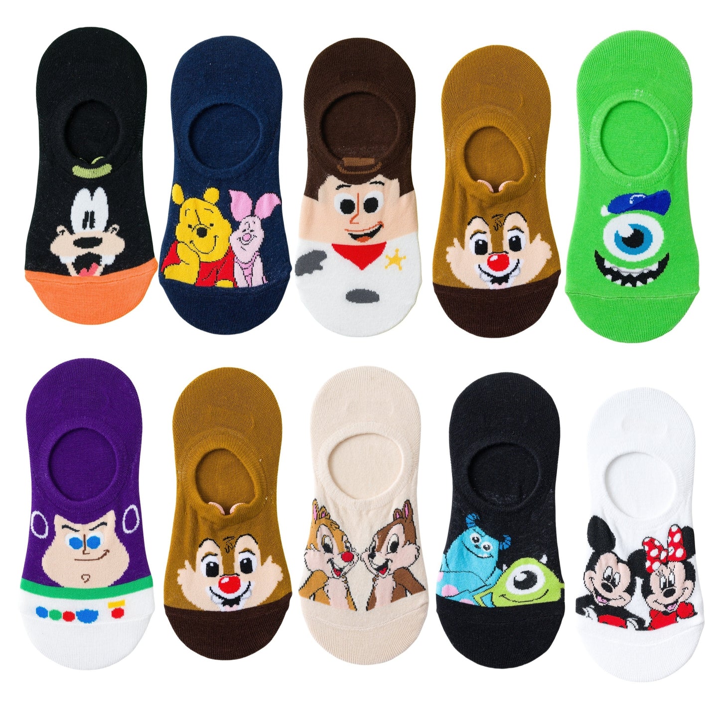 2/10/20pcs Cotton Blend No-Show Socks with Classic Cartoon Designs - Comfortable, Breathable & Stretchy for Casual Attire, Gifts & Parties