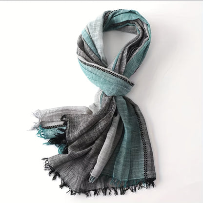 1pc Unisex Cotton Thin Fashion British Color Matching Warm Scarf For Spring For Autumn And Winter