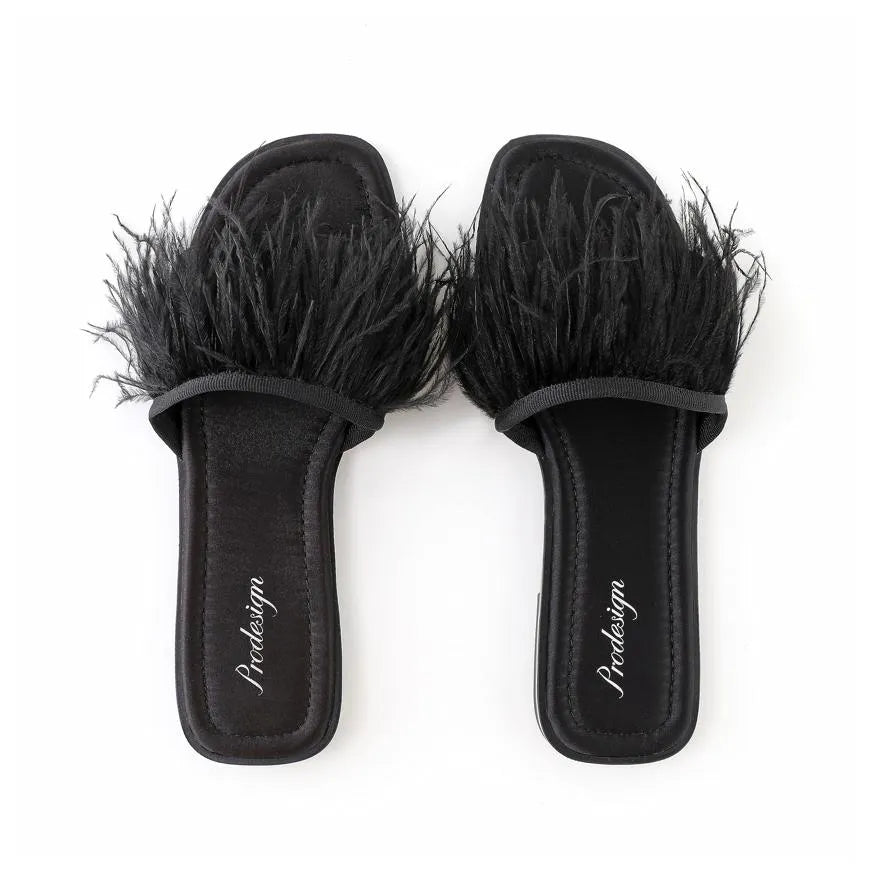 Casual Shoes Women Fur Slippers Fluffy Slides Open Toe Fuzzy Flat Sandal Home Outdoor Drop Delivery Otfuw