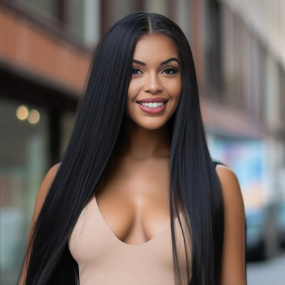 30 40 Inch Straight Lace Front Wig Brazilian 13x4 Lace Frontal Pre Plucked Bob Wigs for Black Women Human Hair 250 Density