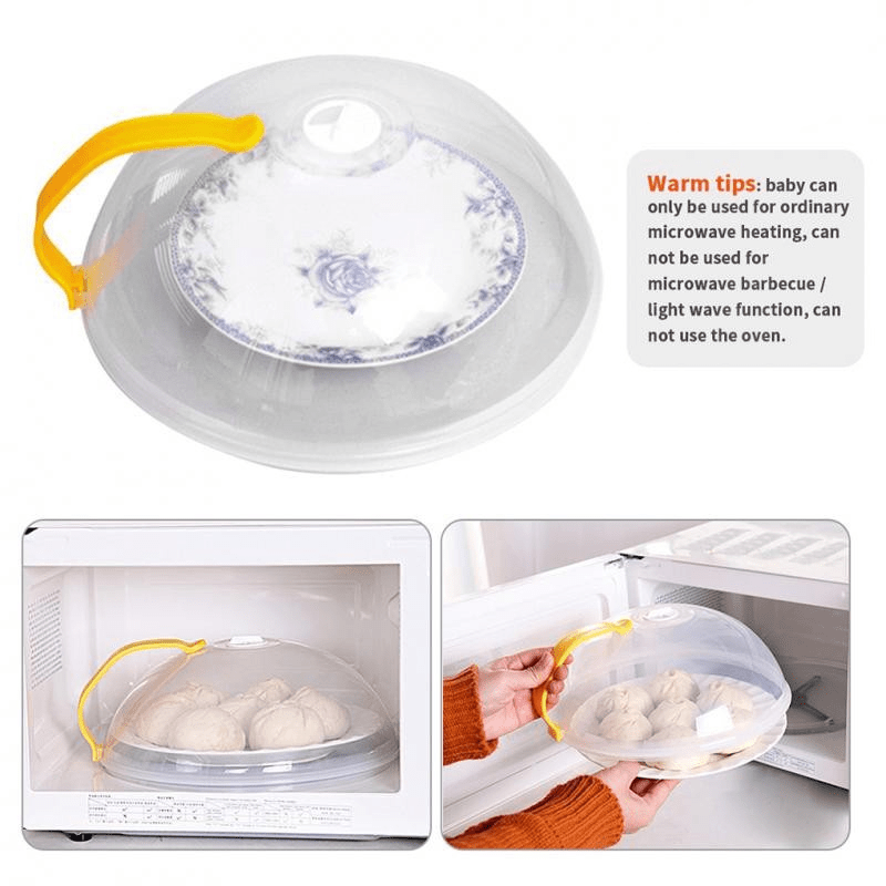 1pc Microwave Splash Cover Transparent Transparent Microwave Oven Food Cover Anti Sputtering Anti-oil Cover Reusable Airtight Food Cover Kitchen Heat Resistant Lid