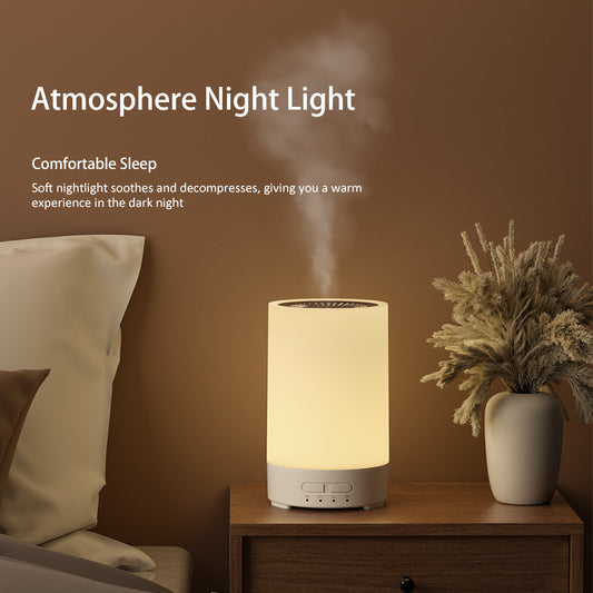 1pc, 5.07oz Air Humidifier With 7Color Night Light, USB Type C Port, 3.38oz Mini Quiet Bedroom, Colorful Wood Grain