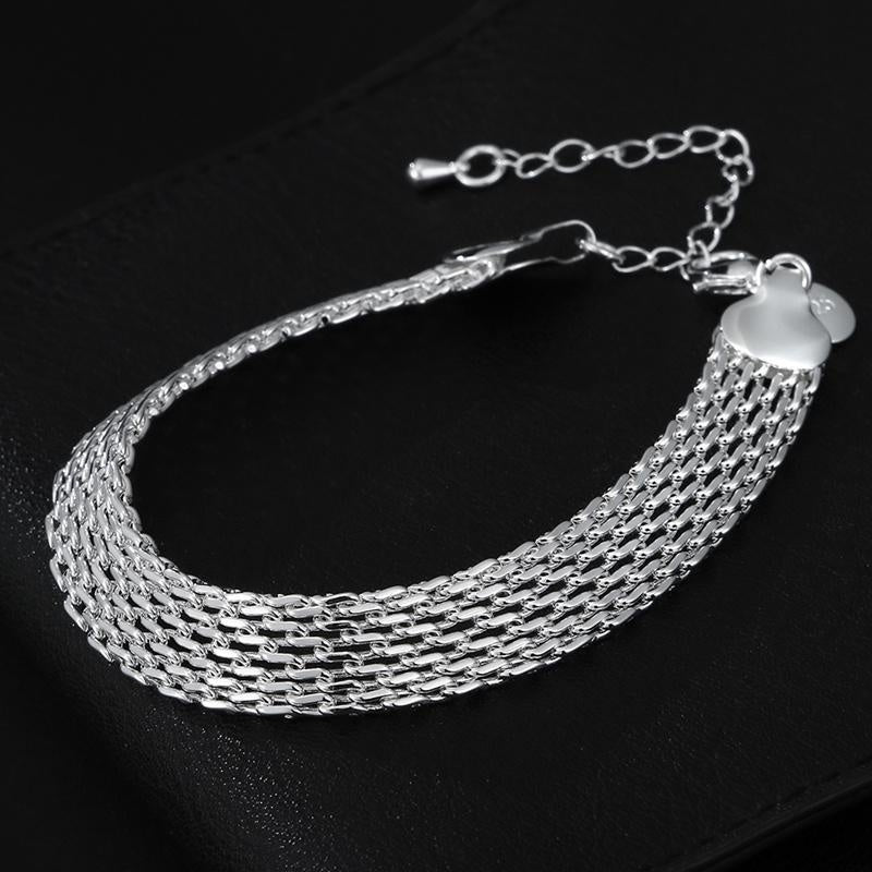 925 Silver Plated Braided Bracelet - Exquisite and Timeless Design, High-Quality Plating, Intricately Braided - Suitable for Both Men and Women, Perfect Fashion Jewelry Gift for Any Occasion