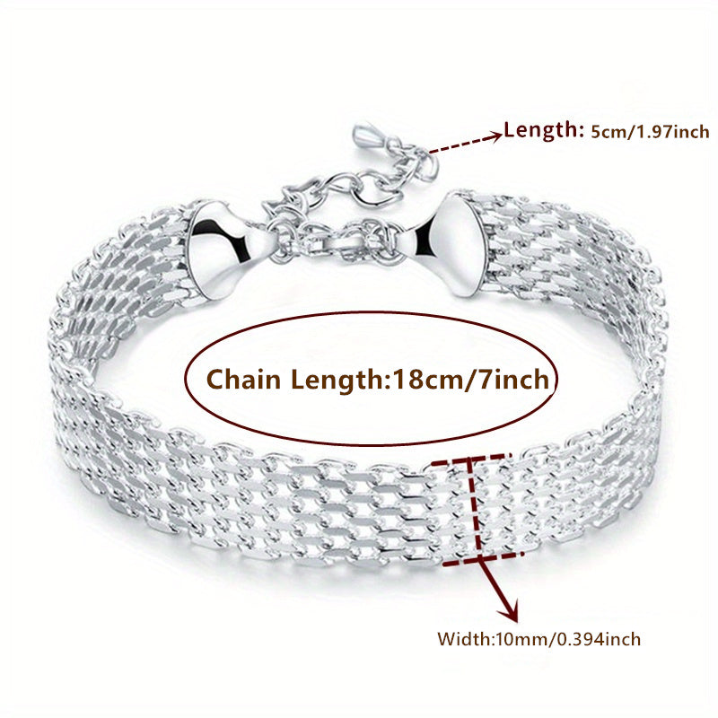 925 Silver Plated Braided Bracelet - Exquisite and Timeless Design, High-Quality Plating, Intricately Braided - Suitable for Both Men and Women, Perfect Fashion Jewelry Gift for Any Occasion