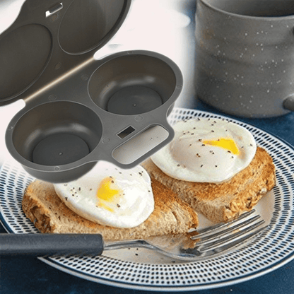 Easy-Clean Non-Stick Microwave Egg Poacher & Omelette Maker - Perfect Shape, Quick Cooking Kitchen Gadget for Healthy Meals