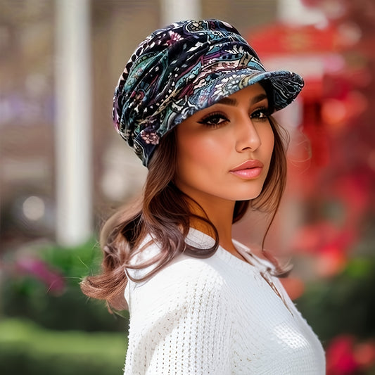 1pcs Exquisite Vintage Floral Newsboy Cap for Women - Ultra-Lightweight, Durable, and Sun Protective, Boasting Chic Comfort, Perfect for Daily Wear, Outdoor Activities, and Sun-Safe Styling