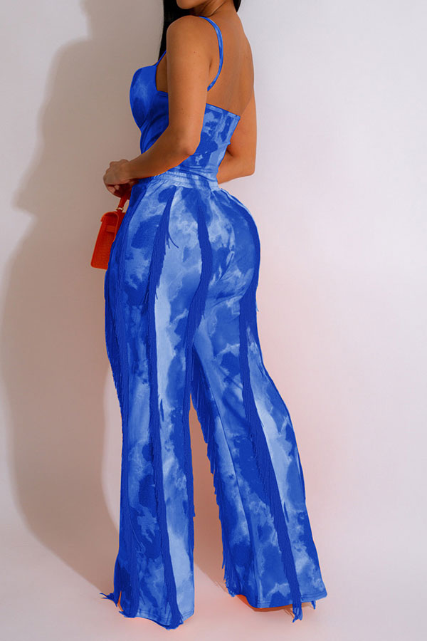 storexq Tie Dye Rocking Tassel Pant Suit