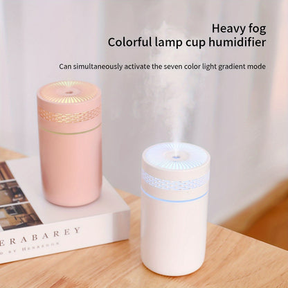 1pc 250ml Mini Portable Spray Humidifier Ultrasonic Cool Mist Air Humidifier Mist Aroma Diffuser Cup Colorful Light Car Air Humidifier