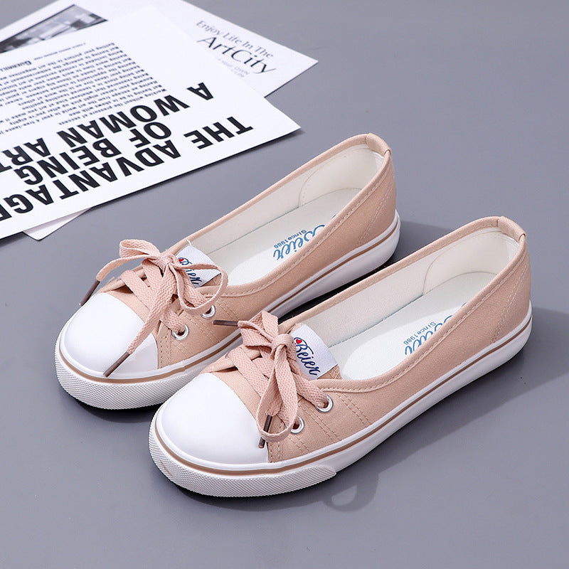 storexq Beier 99-202 Women's Canvas Shoes White Shoes Women's Versatile Artistic Low-Cut Shoes Summer Wholesale One Piece Dropshipping