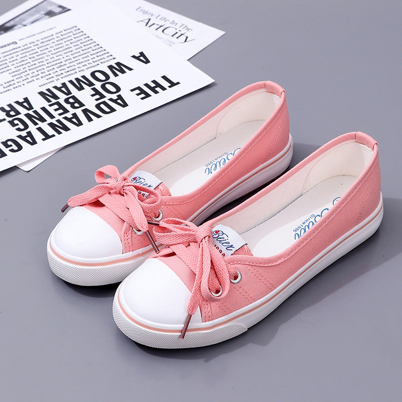 storexq Beier 99-202 Women's Canvas Shoes White Shoes Women's Versatile Artistic Low-Cut Shoes Summer Wholesale One Piece Dropshipping