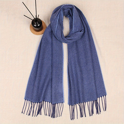 Cozy Knit Scarf - Solid Color, Warm & Windproof for Winter | Machine Washable