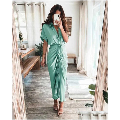 Casual Dresses Retail Women Shirt Designer Commuting Plus Size S3Xl Long Dress Fashion Forged Face Clothing Drop Delivery Apparel Wom Dhkj1