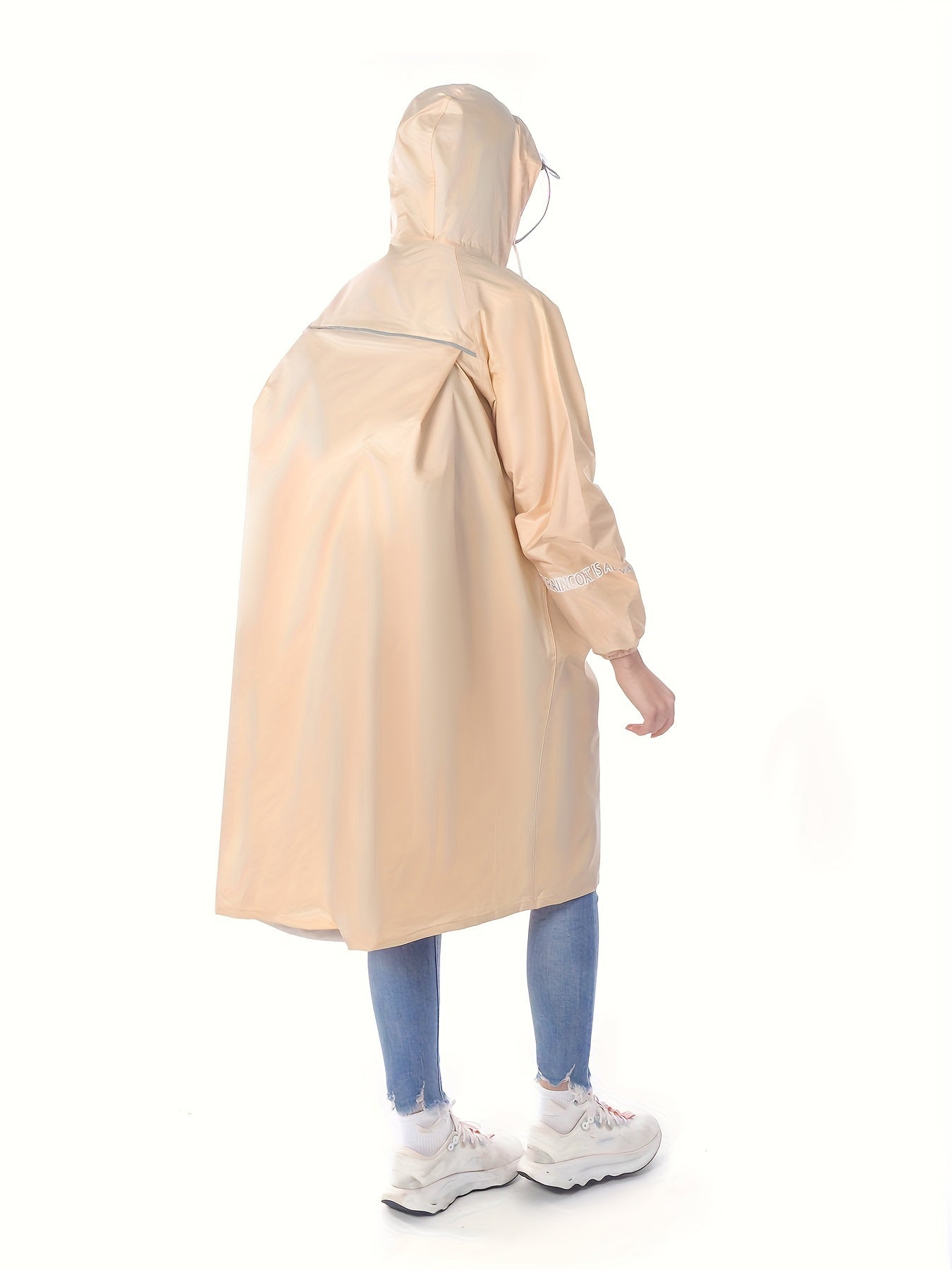 1pc Fashion Rain Windbreaker Solid Color Style Adult Rain Poncho Multifunctional Long Raincoat