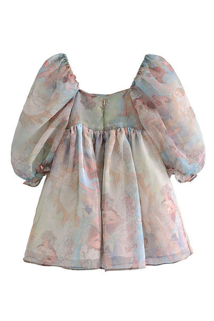 storexq Floral Print Girly Princess Mini Dress