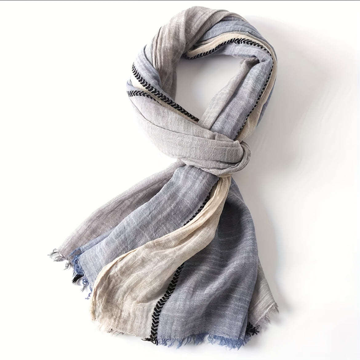 1pc Unisex Cotton Thin Fashion British Color Matching Warm Scarf For Spring For Autumn And Winter