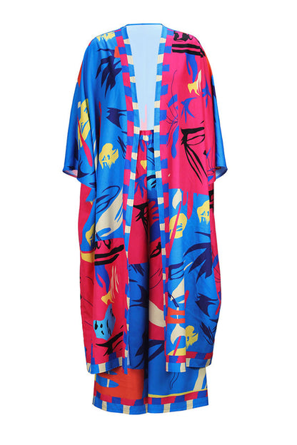 storexq Graffiti Print Laid Back Flowy Pant Suit