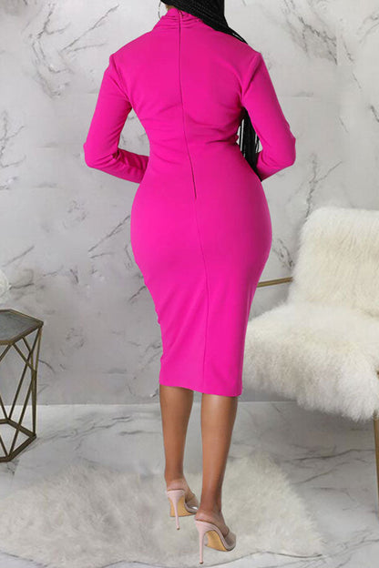 namcoverse Solid Color Elegant  Midi Dress