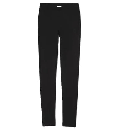 Classic Pants~24 Autumn/Winter Toteme Black Slim Fit Slim Zipper Feet Pants Slim Pencil Pants