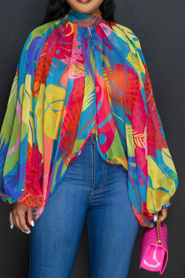 storexq Tie Dye Unusual High Split Blouse