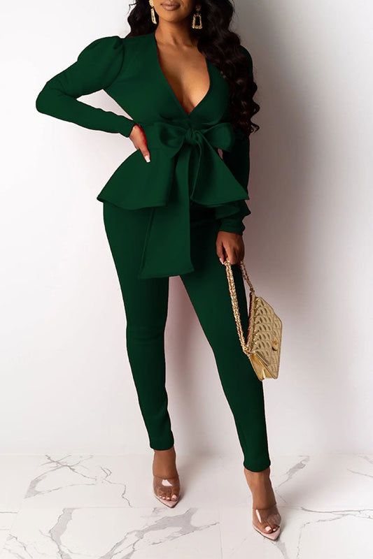 storexq Solid Color Modern Strappy Pant Suit