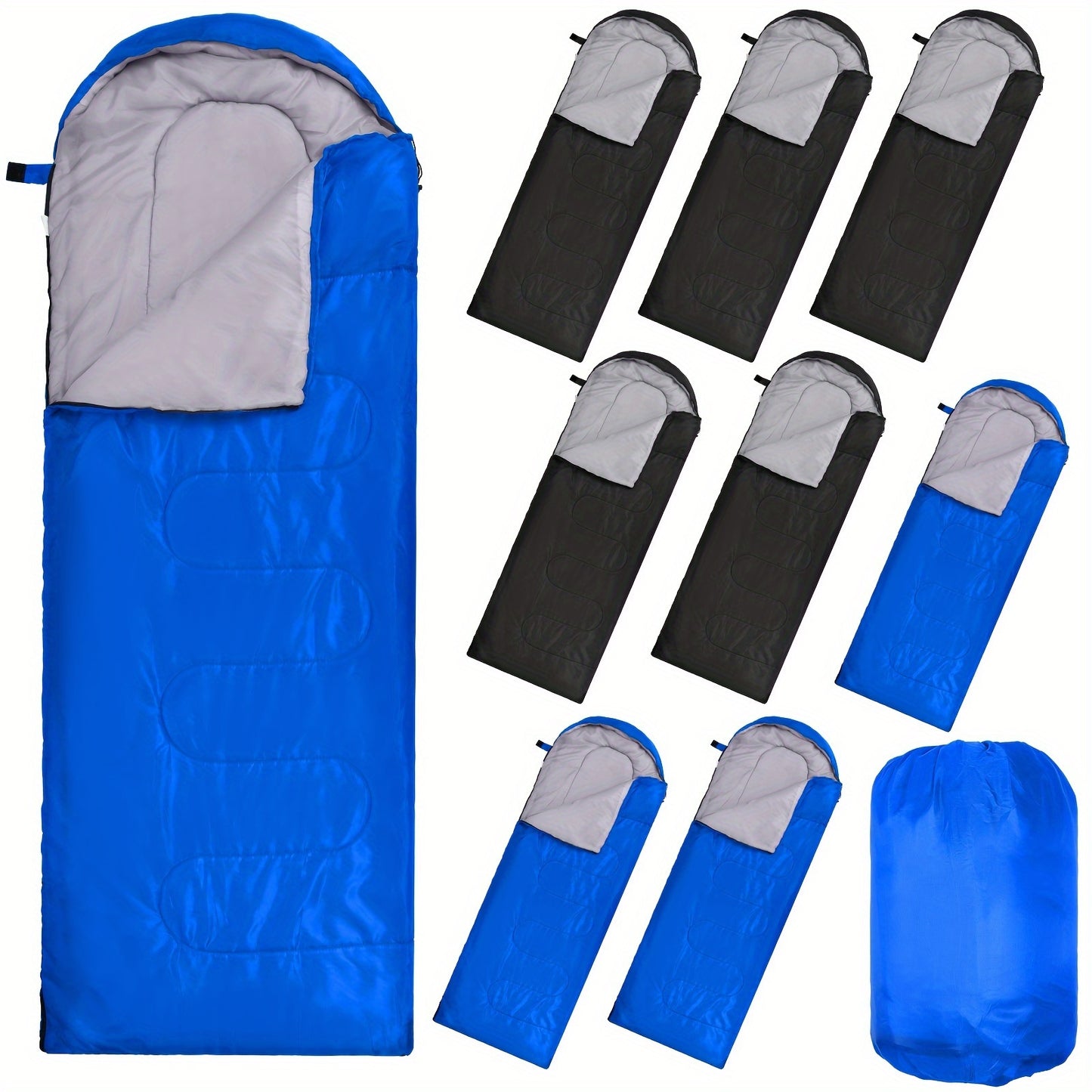 10 Pcs Premium 0 Degree Cold Weather Sleeping Bags - Waterproof, Lightweight, 4 Season Warmth for Adults - Compression Sack Included for Backpacking, Hiking, Travel, and Homeless Shelter