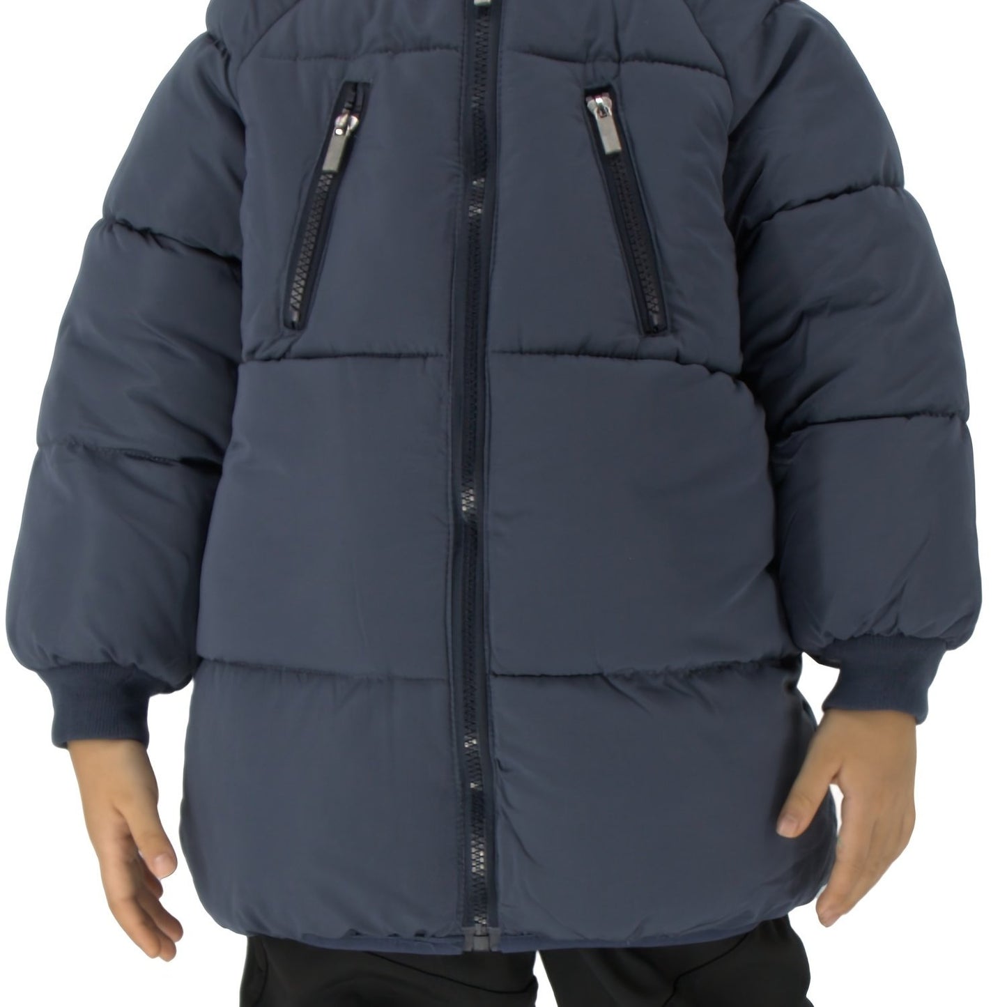 Boys Winter Coats With Hooded, Zip Up Coat Warm Winter Jacket