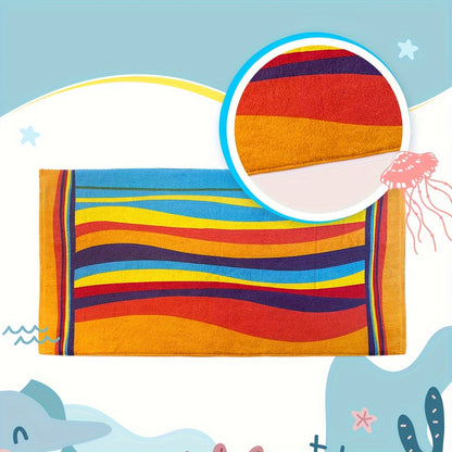 Extra Large Microfiber Beach Towel - Bath Sheets with Soft, Quick-Dry, Sand-Free, Striped Design for Pool and Beach Relaxation