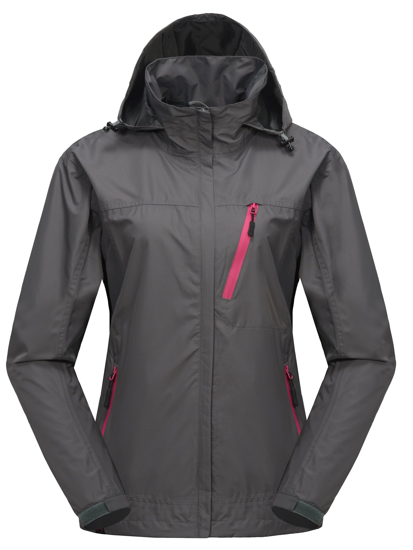 Women's Water Resistant Windbreaker Jacket With Hood - Lightweight, Breathable, Solid Color - Ideal For Outdoor Activity