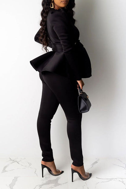 storexq Solid Color Modern Strappy Pant Suit