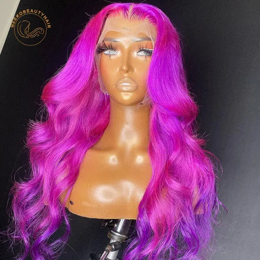 Brazilian 13x4 Lace Frontal Human Hair Wigs 613 Blonde Rose Pink Colored Lace Front Wig for Black Women Body Wave Syntheitc Cosplay Wig Preplucked