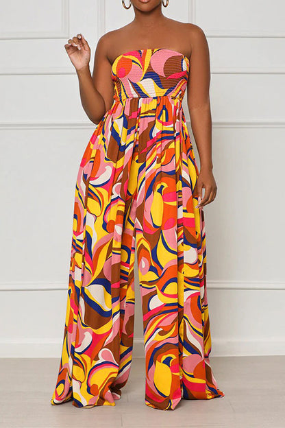 storexq Floral Print Stylish Wide Leg Maxi Dress