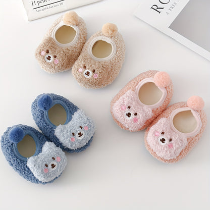 Cute Christmas Animal Slippers - 1pair Non-slip Baby Toddler Shoes Socks for Girls & Boys