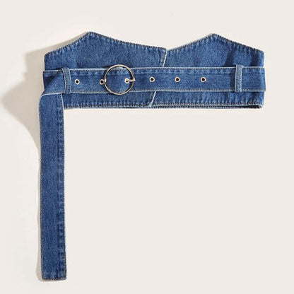 storexq Solid Color Versatile Irregular Denim Belt