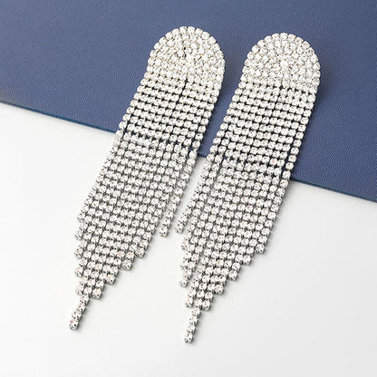 storexq Rhinestone On-trend Irregular Tassel Earrings