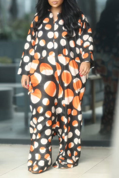 storexq Polka Dot Oversized Harem Jumpsuit